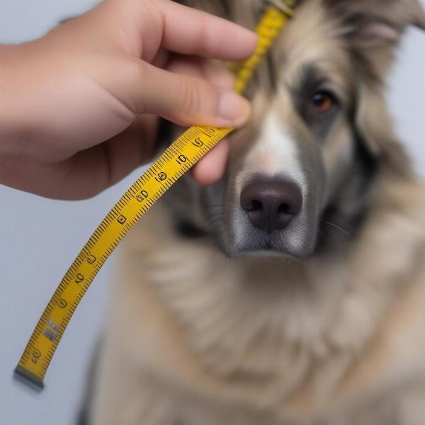 Measuring a Dog's Neck for a Galaxy Collar