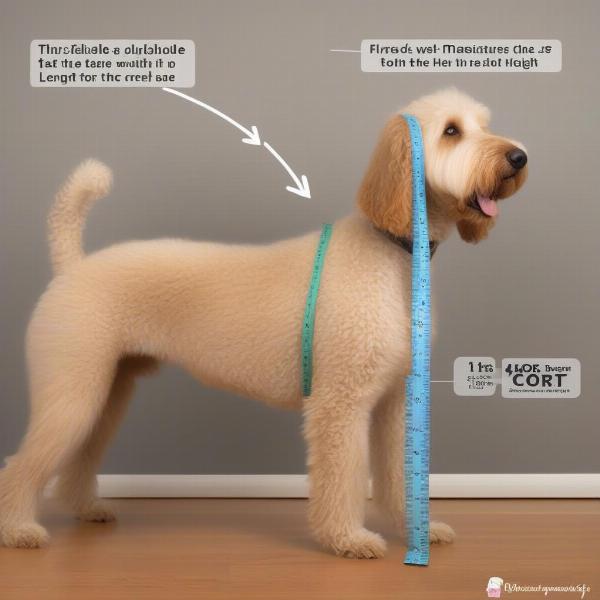 Measuring a Goldendoodle for a Crate