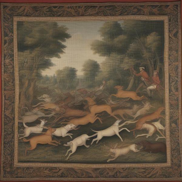 Medieval Hunting Dogs Tapestry