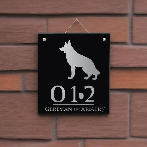 Metal Dog House Sign with Address