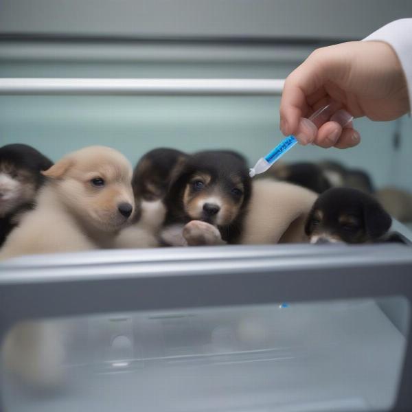 Monitoring Puppies in Incubator