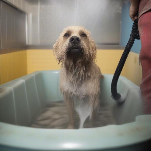 Anxious Dog at Car Wash