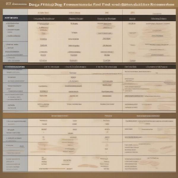 Optimizor Dog Food Nutritional Analysis Chart