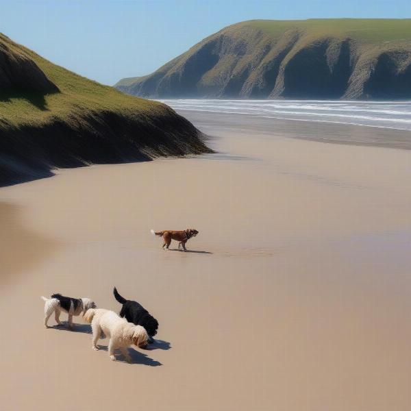 Dog-friendly beach in Perranporth, Cornwall