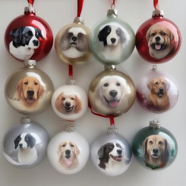 Variety of Personalised Dog Christmas Baubles