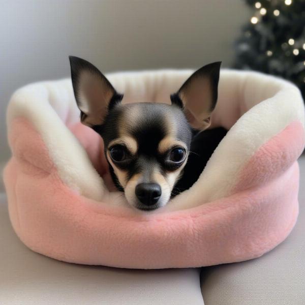 Anxious Dog in Cosy Bed