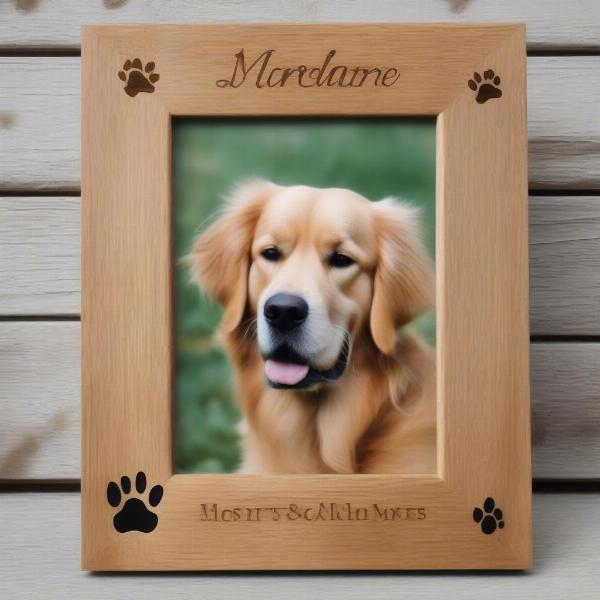 Personalised Wooden Dog Photo Frame