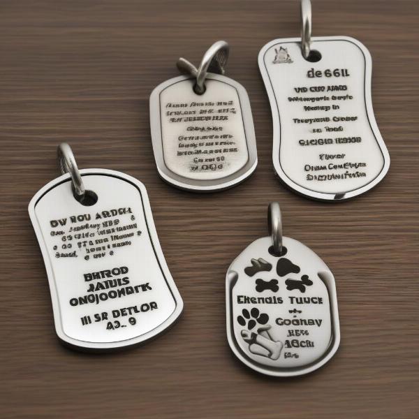 Personalized Dog Bone Pet Tags with Different Engravings