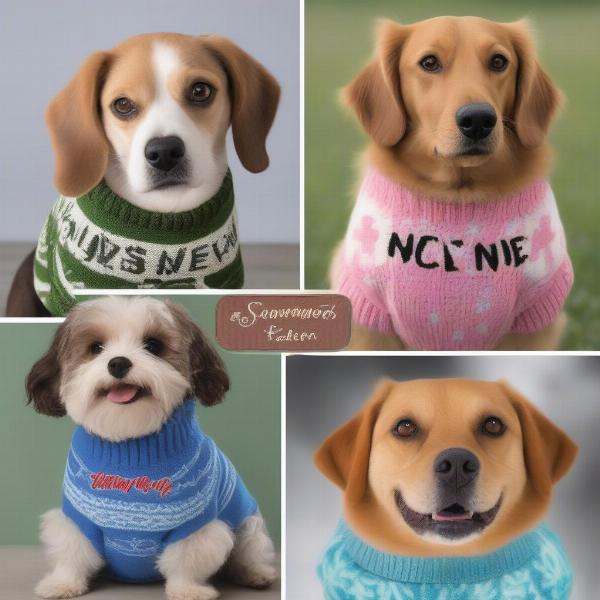 Examples of Personalized Dog Sweater Designs