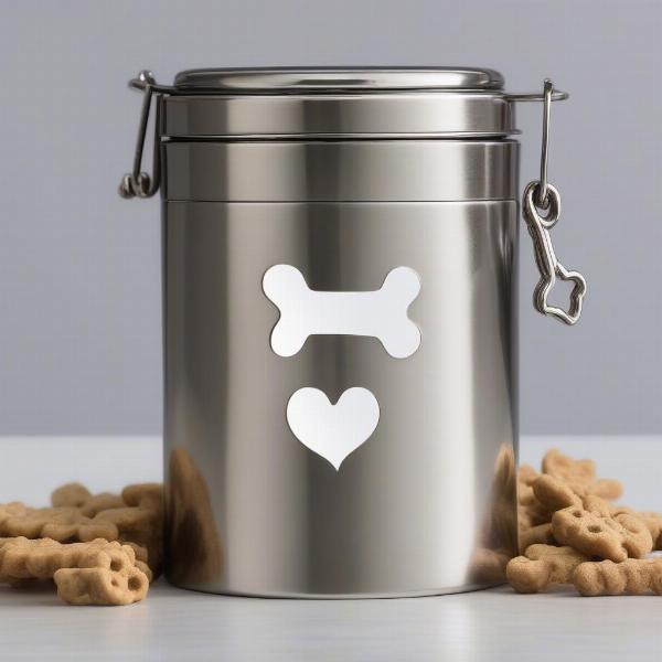 Stainless Steel Personalized Dog Treat Jar