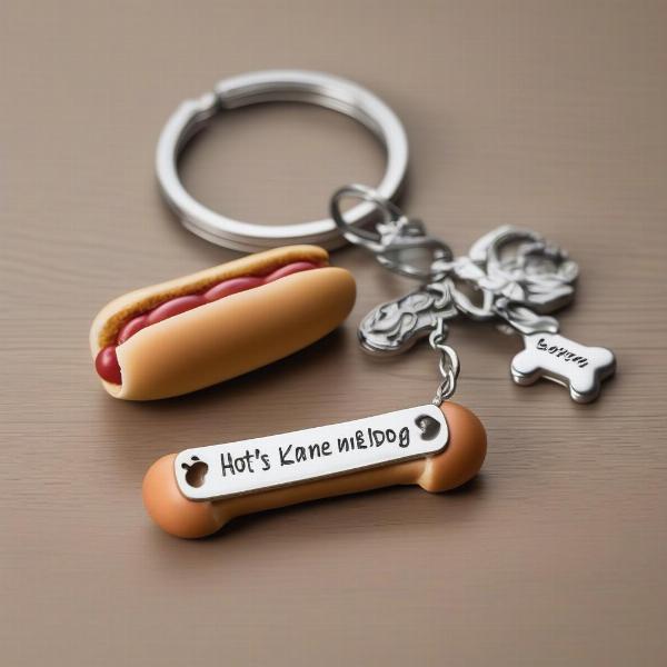 Personalized Hot Dog Keychain