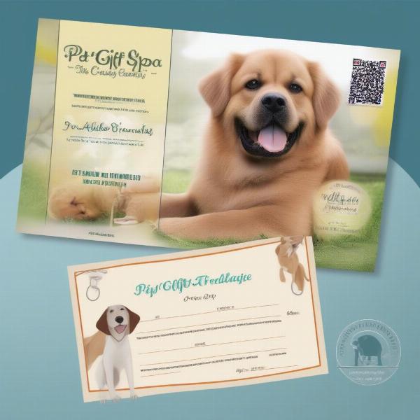 Pet spa certificate and donation certificate for dog walkers