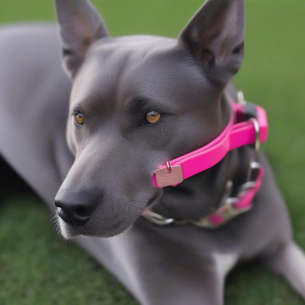 Pink Dog Collar with ID Tag