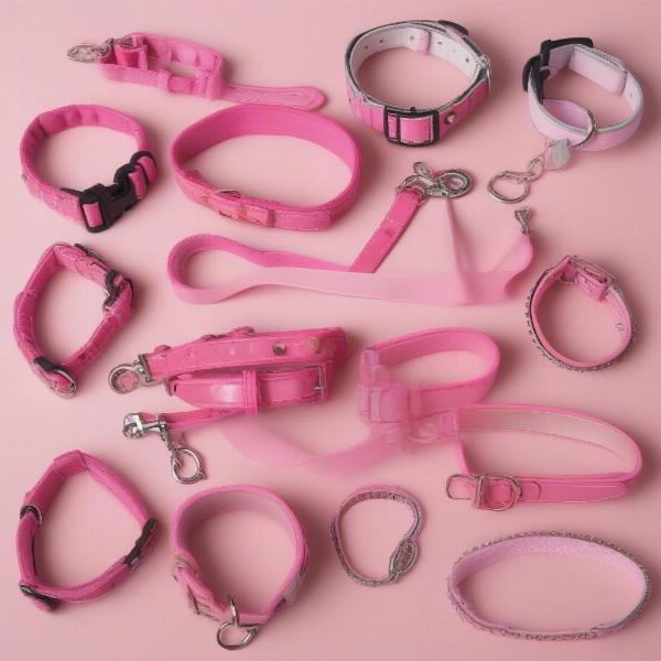 Pink Dog Collars and Harnesses