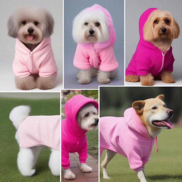 Different Shades of Pink Dog Hoodies