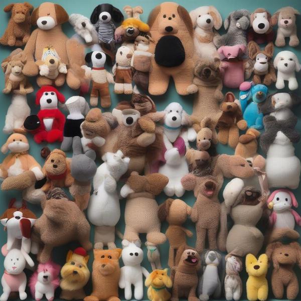 Variety of Plush Dog Toys