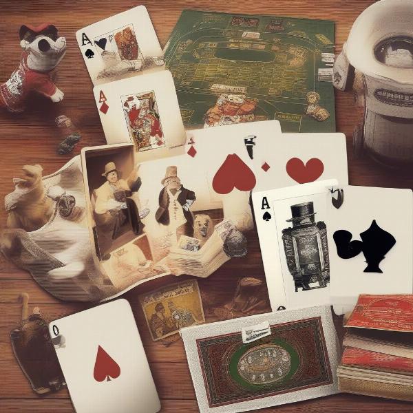 Various poker dog collectibles, both vintage and modern