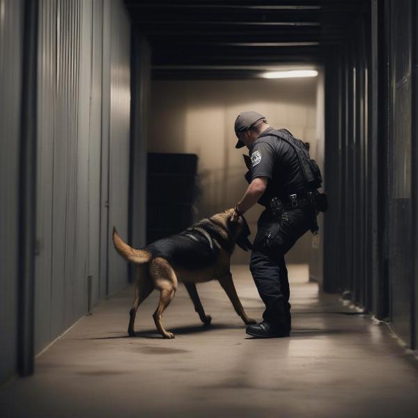 Police Dog Handler in Action