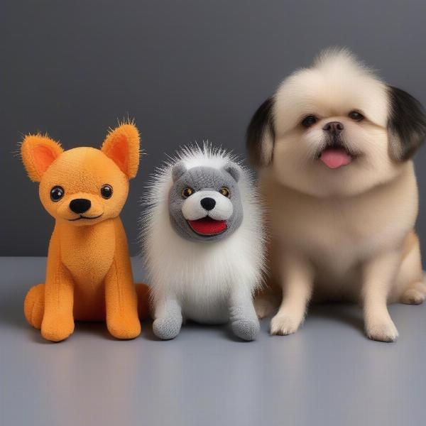 Comparing porcupine dog toy sizes for different dog breeds