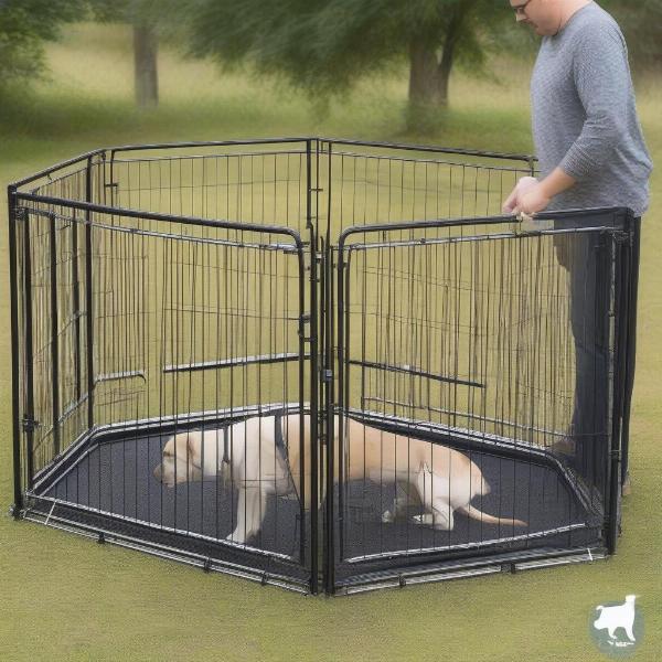 Setting up a Portable Dog Pen