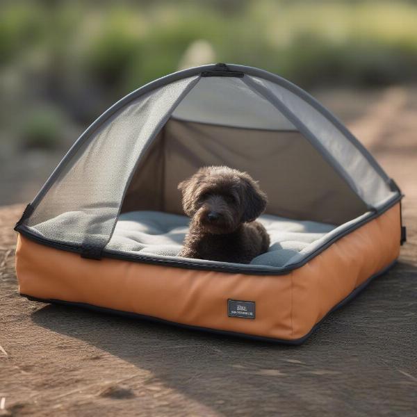 Portable mesh dog bed for travel