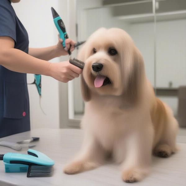 Preparing Dog for Grooming with Oster Clipper