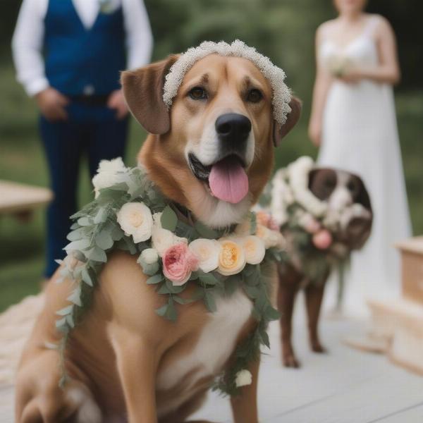 Professional Dog Flower Arrangement for a Wedding