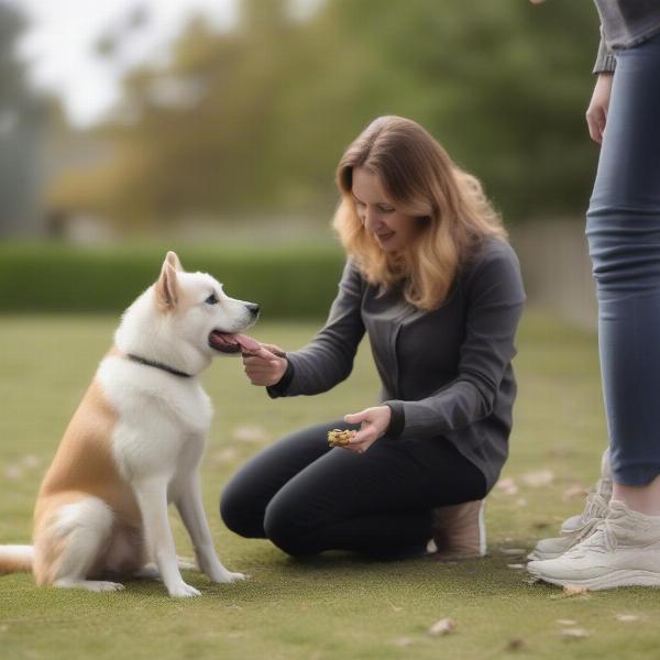 Professional Dog Trainer Working with a Small Dog