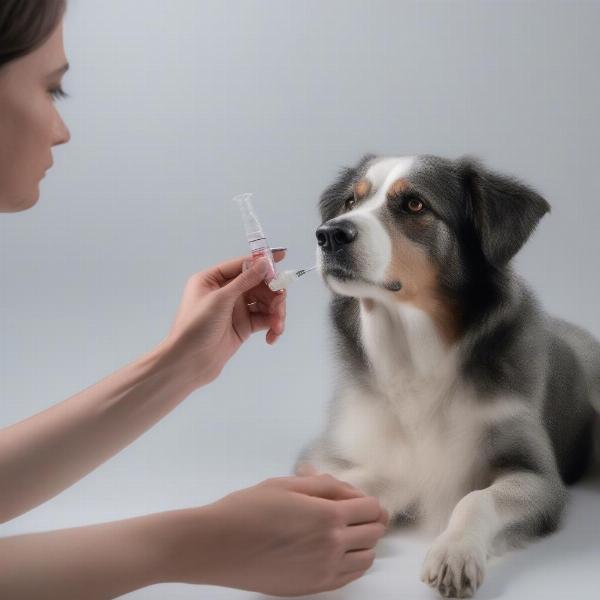 Giving a dog Propalin medication