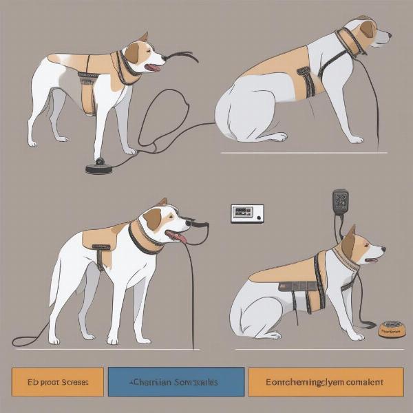 Demonstrating the correct way to fit and use a pet e-collar on a dog