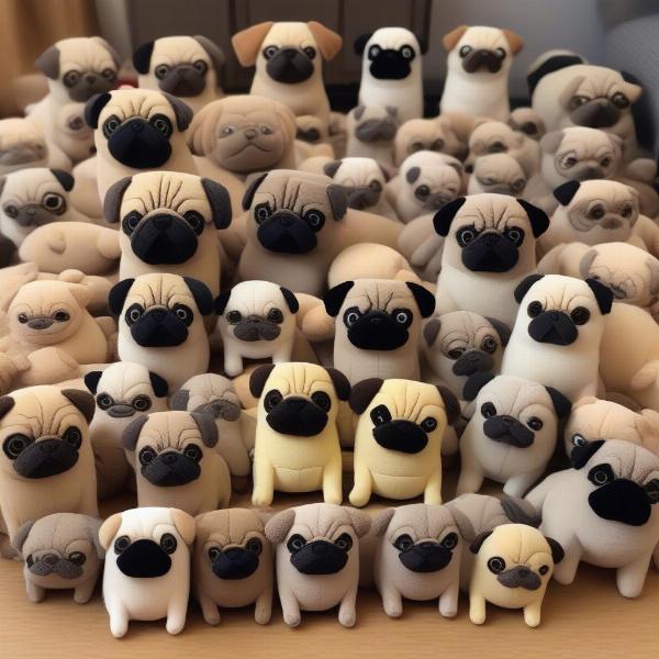 Various Pug Plush Toys