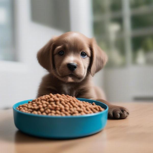 Puppy Eating Pure Balance Dog Food