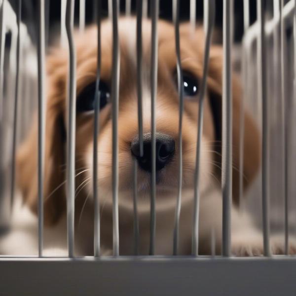 Puppy whining in crate at night