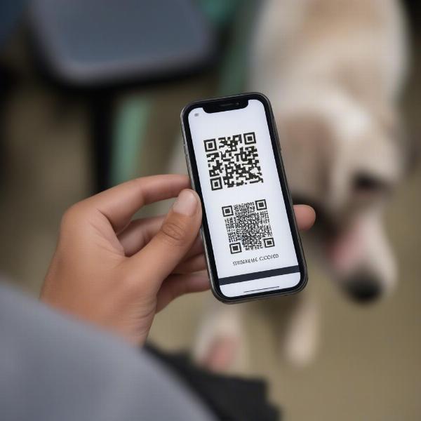 Scanning a QR Code Dog Tag with a Smartphone