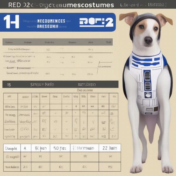 R2D2 Dog Costume Size Chart