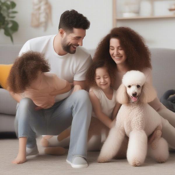 A Family with a Real Poodle