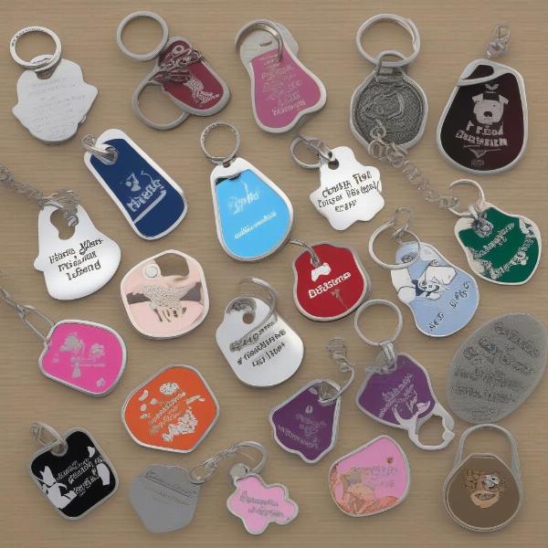 Various Sizes and Designs of Red Dingo Dog Tags