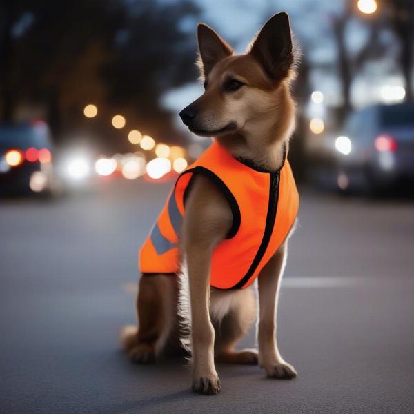 Reflective dog vest for night safety