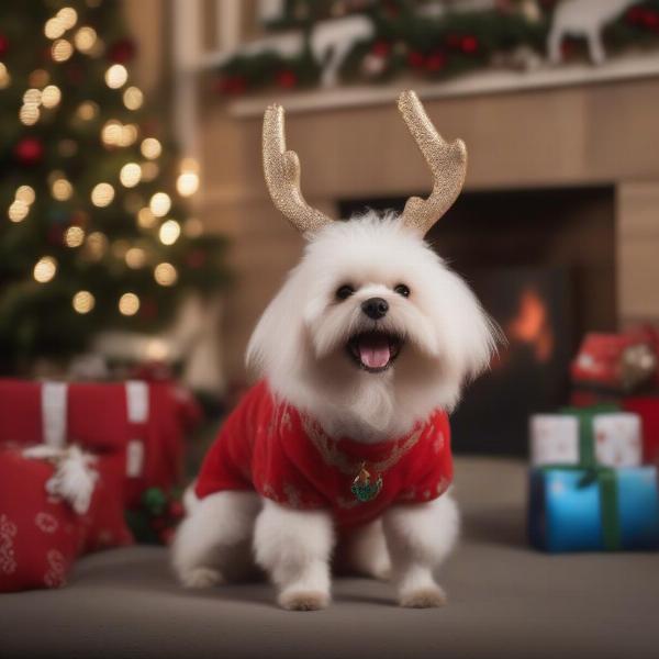 Reindeer dog costume: Festive and safe