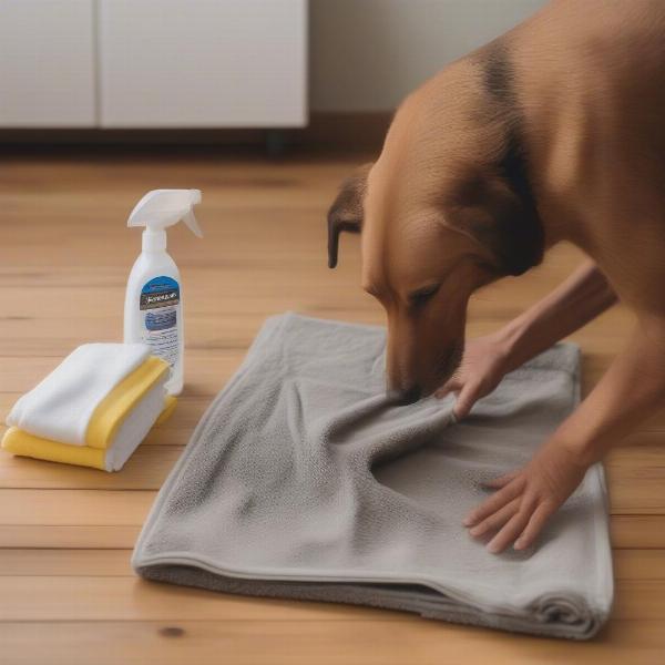 Removing an old dog urine stain from hardwood floor