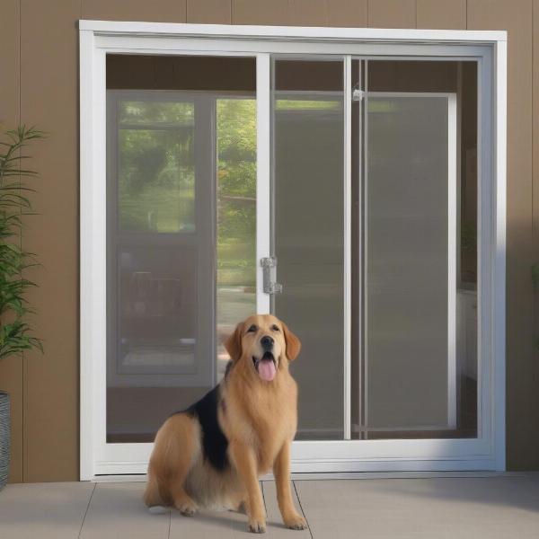 Retractable Screen Door with Different Dog Door Sizes