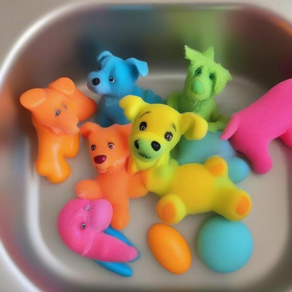 Washing dog toys