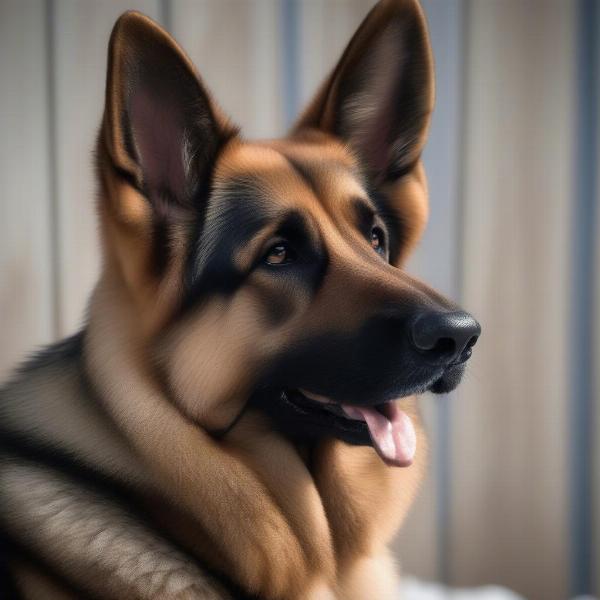 Sable German Shepherd Dog showing off its distinctive multi-toned coat