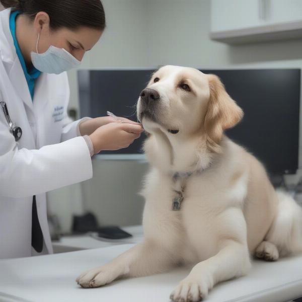 Saint Dominic Dog Receiving Veterinary Care