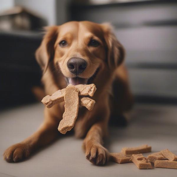 Dog Enjoying Saint Rocco's Treat