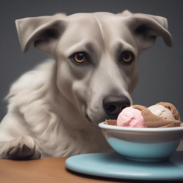 Dog searching for ice cream