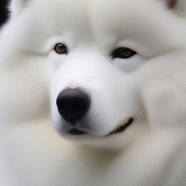 Samoyed with white fur