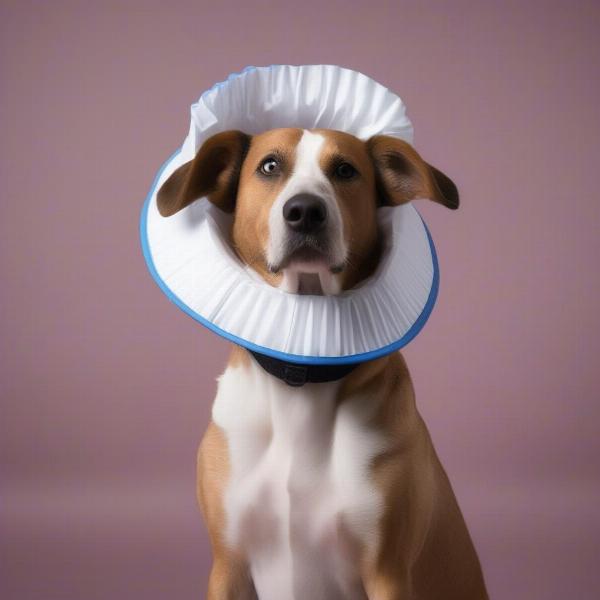 Dog Wearing an Elizabethan Collar