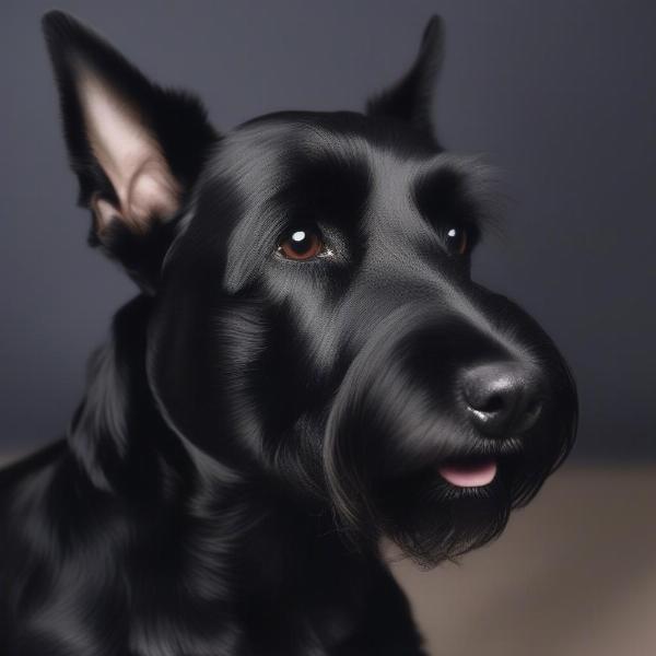 Scottie Dog with a Glossy Black Coat