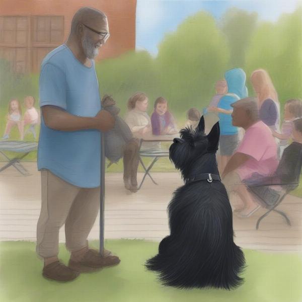 Scottie Dog Meeting Potential Adopters